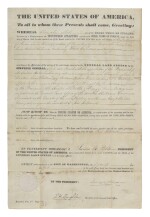 JAMES K. POLK | A scarce James K. Polk presidential land grant reassigning a tract originally deeded to a member of the Creek people
