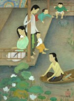 Mai Trung Thu 枚中栨 （梅忠恕） | Femmes et enfants au bord de la rivière 池邊戲水