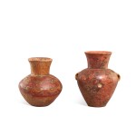 Two small painted pottery jars, Dawenkou culture, c. 4300-2400 BC 大汶口文化 彩陶壺兩件