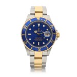 Rolex | Submariner, Reference 16613, A yellow gold and stainless steel wristwatch with date and bracelet, Circa 2007 | 勞力士 | Submariner 型號16613   黃金及精鋼鏈帶腕錶，備日期顯示，約2007年製