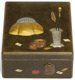 AN UNUSUAL GOLD LACQUER BOX WITH INTERIOR TRAY, MEIJI PERIOD, LATE 19TH CENTURY
