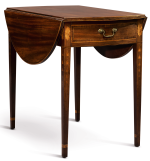 VERY FINE FEDERAL INLAID AND FIGURED MAHOGANY PEMBROKE TABLE, NEW YORK, CIRCA 1800