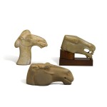 A serpentine head of a camel, Han or later | 漢或以後 各式駱駝頭像一組三件