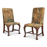Pair of Irish George II Needlework Upholstered Mahogany Side Chairs, Circa 1740