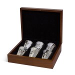 A set of six silver game bird beakers, Francis Howard, Sheffield, 2009