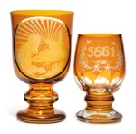 TWO BOHEMIAN CUT-GLASS GOBLETS, CIRCA 1901