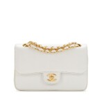 White Lizard Small Classic Double Flap Bag Gold Hardware, 1996-1997