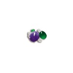 LAVENDER JADEITE, JADEITE AND DIAMOND RING  天然紫色翡翠 配 天然翡翠 及 鑽石 戒指