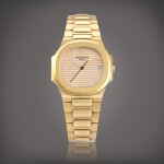 Nautilus, Reference 3900 | A yellow gold and diamond-set bracelet watch with date, Circa 1986 | 百達翡麗 | Nautilus 型號3900 | 黃金鑲鑽石鏈帶腕錶，備日期顯示，約1986年製