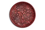 A magnificent carved cinnabar lacquer 'hibiscus' dish, Yuan / Early Ming dynasty, 14th century | 元 / 明初 十四世紀 剔紅芙蓉圖盤