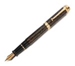 AURORA | A DARK BROWN LACQUERED PEN WITH GOLD ACCENTS, CIRCA 2005