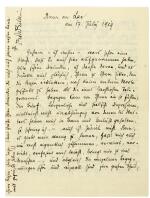 R. M. Rilke, Autograph letter signed, to Albertina Cassani, 17 July 1919