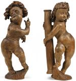  ATTRIBUTED TO HANS JUNCKER (CIRCA 1582-1624), GERMAN, FRANCONIA, EARLY 17TH CENTURY | PAIR OF PUTTI WITH THE INSTRUMENTS OF THE PASSION