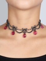 Pink Tourmaline and Diamond Choker-Necklace, 19th Century | 粉紅碧璽 配 鑽石 項鏈, 19世紀