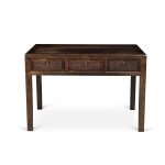A 'hongmu' three-drawer partner's desk, Qing dynasty, 19th century | 清十九世紀 紅木三屜大書桌