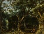 A wooded landscape with Saint John the Baptist