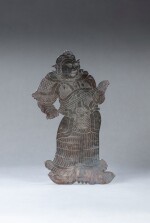 A silver 'Guardian' plaque, Liao Dynasty | 遼 銀天神立像牌