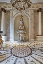 A breccia medicea carved marble fountain, in Louis XIV manner