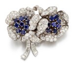 Sapphire and Diamond Double Clip Brooch | 卡地亞 | 藍寶石 配 鑽石 胸針