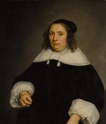 Portrait of Christina Pijll (1601 - 1652), half-length, holding a feather