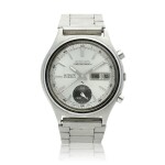 Reference 7018-8000 'One Eyed Panda'  A stainless steel automatic chronograph wristwatch with day and date, Circa 1971 