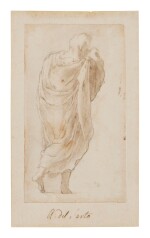 A robed man, seen from behind