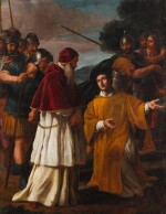 ROMAN SCHOOL, 17TH CENTURY | SAINT LAWRENCE MEETING POPE SIXTUS ON HIS WAY TO HIS EXECUTION