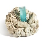 Aquamarine Crystal with Quartz on Matrix