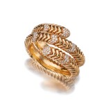 Gold and Diamond 'Spiga' Bracelet