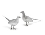 A pair of English silver pheasants, Asprey & Co. Ltd., London, 1988