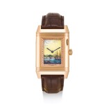  JAEGER-LECOULTRE | REVERSO À ECLIPSE, REFERENCE 246.2.79   A BRAND NEW LIMITED EDITION PINK GOLD REVERSIBLE WRISTWATCH WITH ENAMEL DIAL DEPICTING THE PORT OF SINGAPORE UNDER CONCEALED SHUTTERS, CIRCA 2008 " | 積家 | Reverso À Eclipse 型號246.2.79 全新限量版粉紅金可翻轉腕錶，備描繪星加坡港口的隱藏式琺瑯錶盤，錶殼編號2542748及1/5，約2008年製"