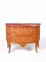 A Régence Gilt Bronze Mounted and Brass Inlaid Tulipwood, Kingwood, and Parquetry Commode, by Étienne Doirat, Circa 1720