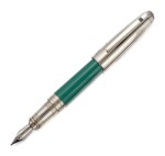 ST DUPONT | A GREEN LACQUER AND PLATINUM PLATED FOUNTAIN PEN, CIRCA 2002