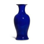 A powder-blue-glazed vase, Qing dynasty, 19th century | 清十九世紀 灑藍釉觀音尊