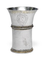 A Hungarian Parcel-Gilt Silver Beaker, Maker's Mark Only ?A, Probably Nagyszeben, Late 16th Century