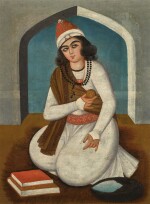 A SEATED DERVISH, POSSIBLY NUR ‘ALI SHAH, PERSIA, QAJAR, EARLY 19TH CENTURY