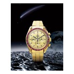 OMEGA |  SPEEDMASTER REF 145.022-69 'APOLLO XI', A YELLOW GOLD CHRONOGRAPH WRISTWATCH WITH BRACELET, MADE IN 1969