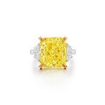 Fancy Vivid Yellow Diamond and Diamond Ring | 11.88克拉 艷彩黃色 內部無瑕 鑽石配 鑽石戒指