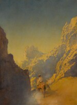 MAXFIELD PARRISH | THE RAWHIDE PART III, HE SWUNG HIMSELF INTO THE SADDLE AND RODE AWAY