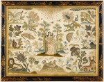 A Charles II embroidered and metal-thread pictorial panel, circa 1660