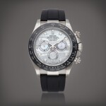 Daytona, Reference 116519LN A white gold chronograph wristwatch with mother-of-pearl diamond-set dial Circa 2021  | 勞力士 | Daytona 型號 116519LN 白金計時腕錶，配珠母貝鑲鑽石錶盤，製作年份約 2021