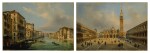 Venice, a view of the Grand Canal; Venice, a view of St. Mark's Square