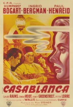 CASABLANCA (1942) FIRST FRENCH RELEASE POSTER, 1947