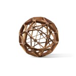 An American Stained Wood Geodesic Sphere Sculpture, First Half 20th Century 