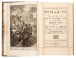 Bible, London, 1751, 4 volumes, navy morocco gilt, Newcastle copy