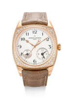 VACHERON CONSTANTIN | HARMONY DUAL TIME, REFERENCE 7805S, A PINK GOLD AND DIAMOND-SET WRISTWATCH WITH DUAL TIME ZONE AND DAY AND NIGHT INDICATION, CIRCA 2018