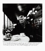 Samuel Beckett Seated in Café Français, Boulevard St. Jacques, Paris, 1985 | Samuel Beckett assis au Café Français, Boulevard St. Jacques, Paris, 1985