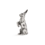 A Victorian 'Easter bunny' novelty silver pepper shaker, Saunders & Shepherd, London 1890