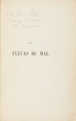 Les fleurs du mal. 1857. Envoi à J. Leman. Un des 15 ex. connus relié à l'ép. avec envoi. Corrections aut.