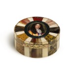 A gold-mounted pietra dura portrait snuff box, probably Austrian or German, circa 1770 and later
